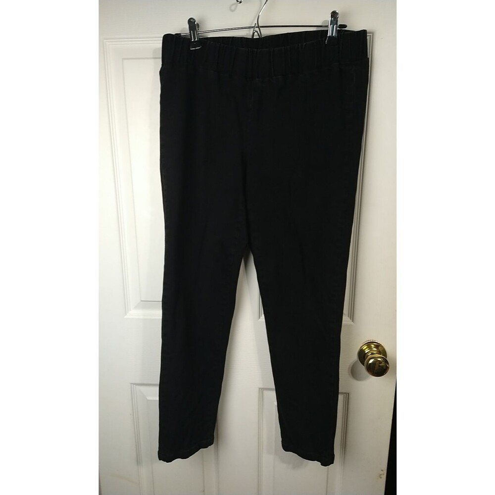 Soft Surroundings LP Woman Black Pippa Pullon Denim Jean Jeggings Casual Norm